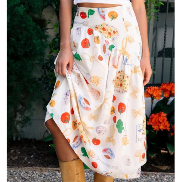 Lisa Says Gah Dresses & Skirts - Maeve Midi Skirt LISA SAYS GAH - BUON APPETITO IVORY